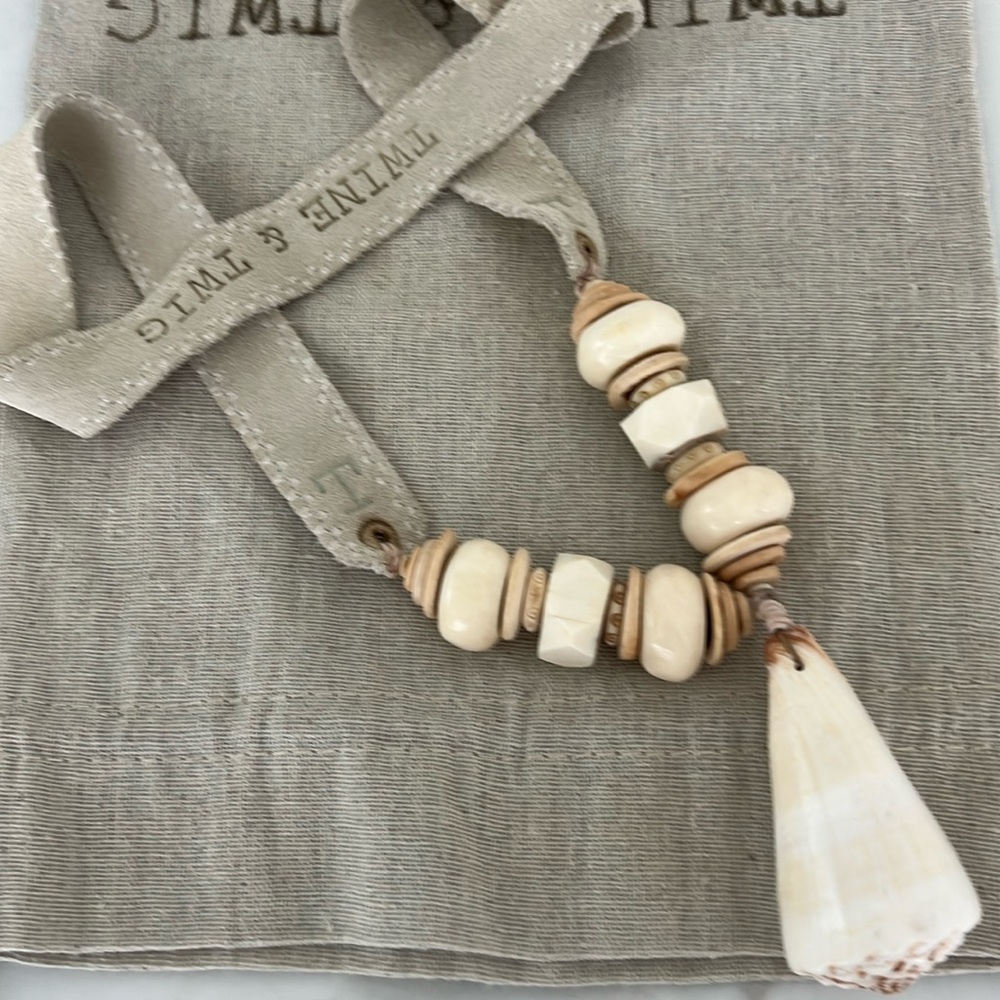 Twine & Twig Long Bead And Shell Necklace. - image 1